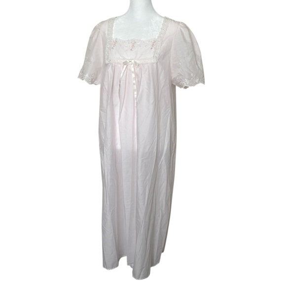 Vintage Gilligan O’Malley Short Sleeve Pink Night Gown 12 / 14 - Picture 4 of 5